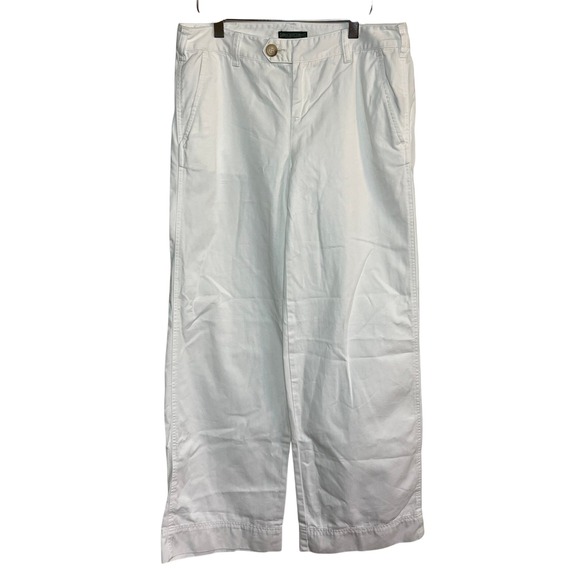 Ralph Lauren Wide Leg Jean Pants White Size 4 Cotton Preppy Nautical Old Money - Picture 1 of 8
